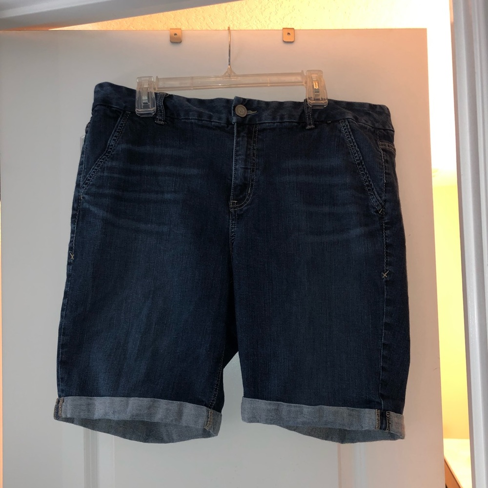 Denim Cuffed Bermuda Shorts